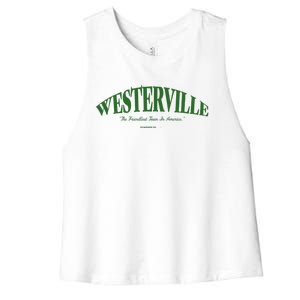 WESTERVILLE Friendliest Town In America Long Sleeve Women's Racerback Cropped Tank