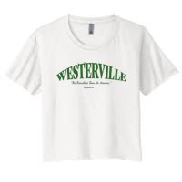 WESTERVILLE Friendliest Town In America Long Sleeve Women's Crop Top Tee