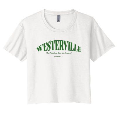 WESTERVILLE Friendliest Town In America Long Sleeve Women's Crop Top Tee