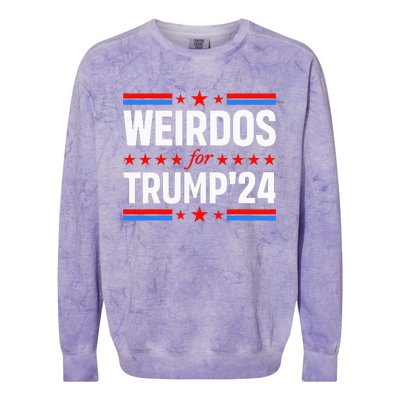 Weirdos For Trump 24 Funny Sarcastic Saying Colorblast Crewneck Sweatshirt