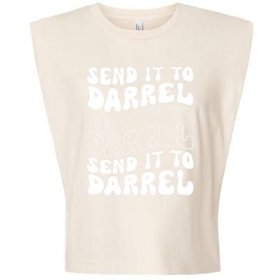 Wo Funny Trendy Drama Send It To Darrell Meme V-Neck Garment-Dyed Women's Muscle Tee