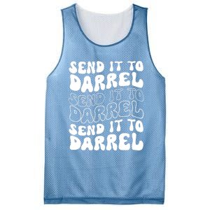 Wo Funny Trendy Drama Send It To Darrell Meme V-Neck Mesh Reversible Basketball Jersey Tank