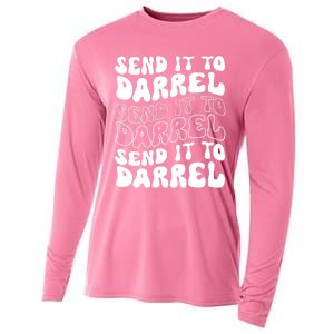 Wo Funny Trendy Drama Send It To Darrell Meme V-Neck Cooling Performance Long Sleeve Crew