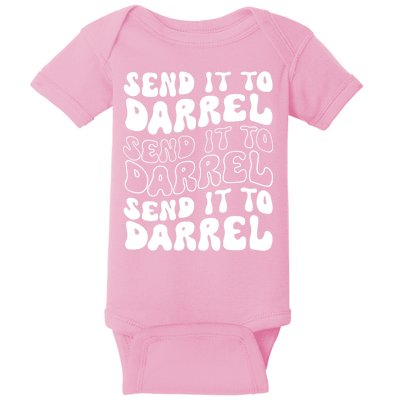 Wo Funny Trendy Drama Send It To Darrell Meme V-Neck Baby Bodysuit