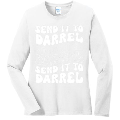 Wo Funny Trendy Drama Send It To Darrell Meme V-Neck Ladies Long Sleeve Shirt