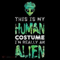 Weird Funny This Is My Human Costume Im Really An Alien 7-Panel Snapback Hat