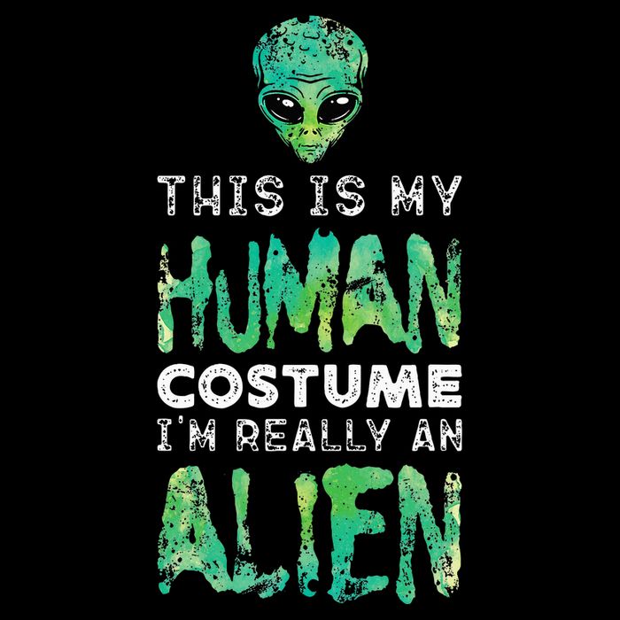 Weird Funny This Is My Human Costume Im Really An Alien Flat Bill Trucker Hat