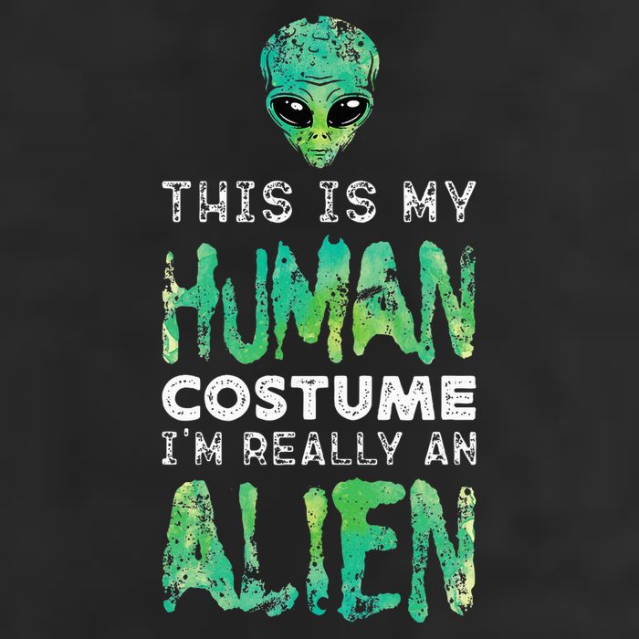 Weird Funny This Is My Human Costume Im Really An Alien Golf Towel