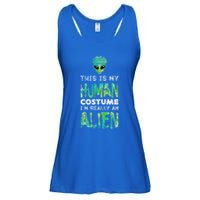 Weird Funny This Is My Human Costume Im Really An Alien Ladies Essential Flowy Tank
