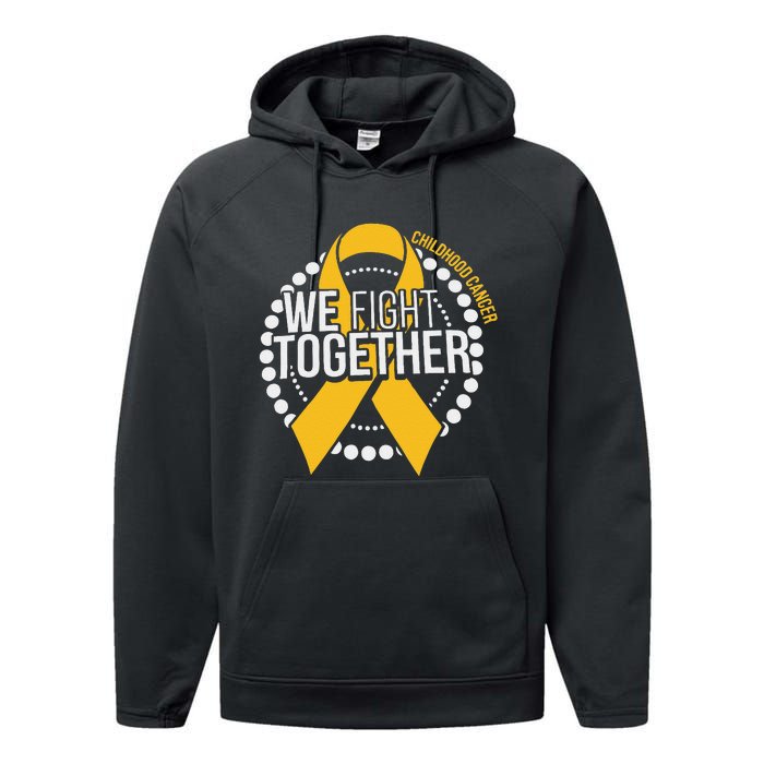 We Fight Together Childhood Cancer Awareness Family Matching Performance Fleece Hoodie