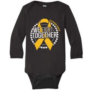 We Fight Together Childhood Cancer Awareness Family Matching Baby Long Sleeve Bodysuit