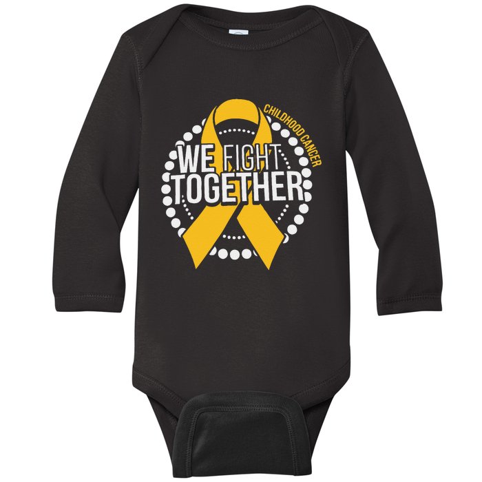 We Fight Together Childhood Cancer Awareness Family Matching Baby Long Sleeve Bodysuit