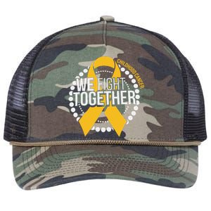 We Fight Together Childhood Cancer Awareness Family Matching Retro Rope Trucker Hat Cap