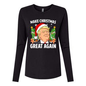 Women Funny Trump 2024 Make Christmas Great Again Gift Womens Cotton Relaxed Long Sleeve T-Shirt