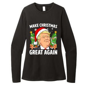 Women Funny Trump 2024 Make Christmas Great Again Gift Womens CVC Long Sleeve Shirt