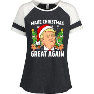 Women Funny Trump 2024 Make Christmas Great Again Gift Enza Ladies Jersey Colorblock Tee