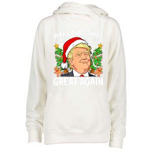 Women Funny Trump 2024 Make Christmas Great Again Gift Womens Funnel Neck Pullover Hood