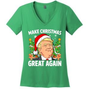 Women Funny Trump 2024 Make Christmas Great Again Gift Women's V-Neck T-Shirt