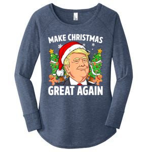 Women Funny Trump 2024 Make Christmas Great Again Gift Women's Perfect Tri Tunic Long Sleeve Shirt