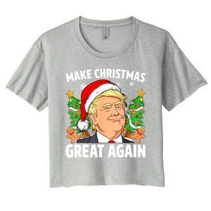 Women Funny Trump 2024 Make Christmas Great Again Gift Women's Crop Top Tee