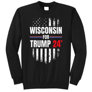 Wisconsin For Trump 2024 American Flag Sweatshirt