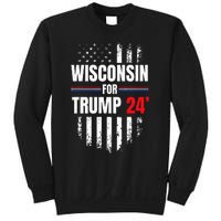 Wisconsin For Trump 2024 American Flag Sweatshirt