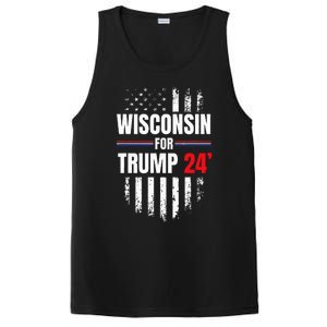 Wisconsin For Trump 2024 American Flag PosiCharge Competitor Tank