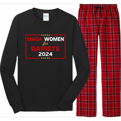 WalzS For Trump Maga Women For Rapists 2024 Long Sleeve Pajama Set