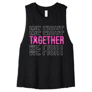 We Fight Together Breast Cancer Awareness Support Squad Women's Racerback Cropped Tank