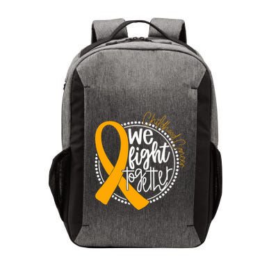 We Fight Together Childhood Cancer Awareness Gold Ribbon Vector Backpack