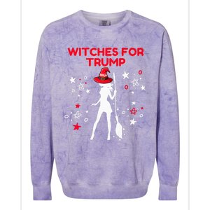 Witches For Trump Funny Trump Halloween Premium Colorblast Crewneck Sweatshirt