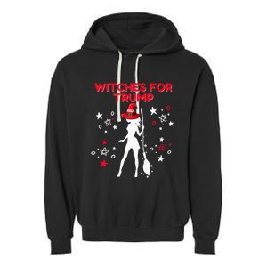 Witches For Trump Funny Trump Halloween Premium Garment-Dyed Fleece Hoodie