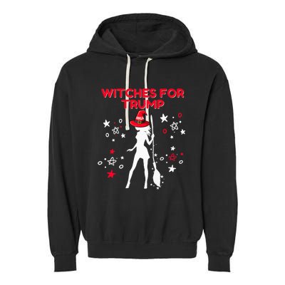 Witches For Trump Funny Trump Halloween Premium Garment-Dyed Fleece Hoodie