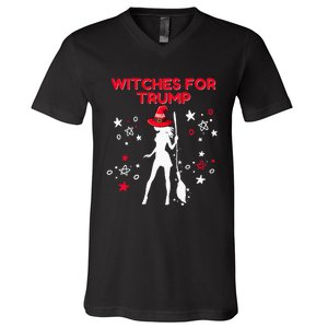 Witches For Trump Funny Trump Halloween Premium V-Neck T-Shirt