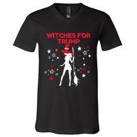 Witches For Trump Funny Trump Halloween Premium V-Neck T-Shirt