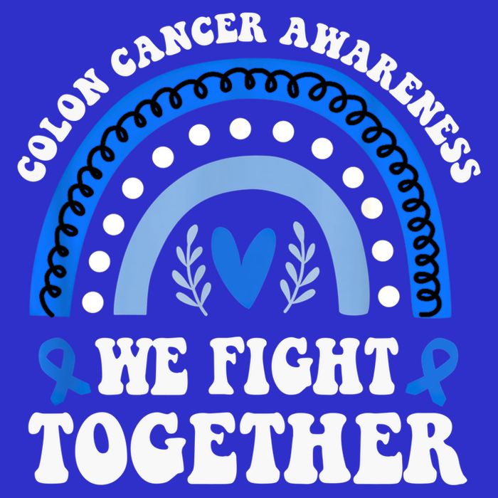 We Fights Together Rainbow Retro Colon Cancer Awareness Gift Visor
