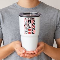Wild, Follow The Rules Japanese Text With Tiger And Anime Girl Tumbler