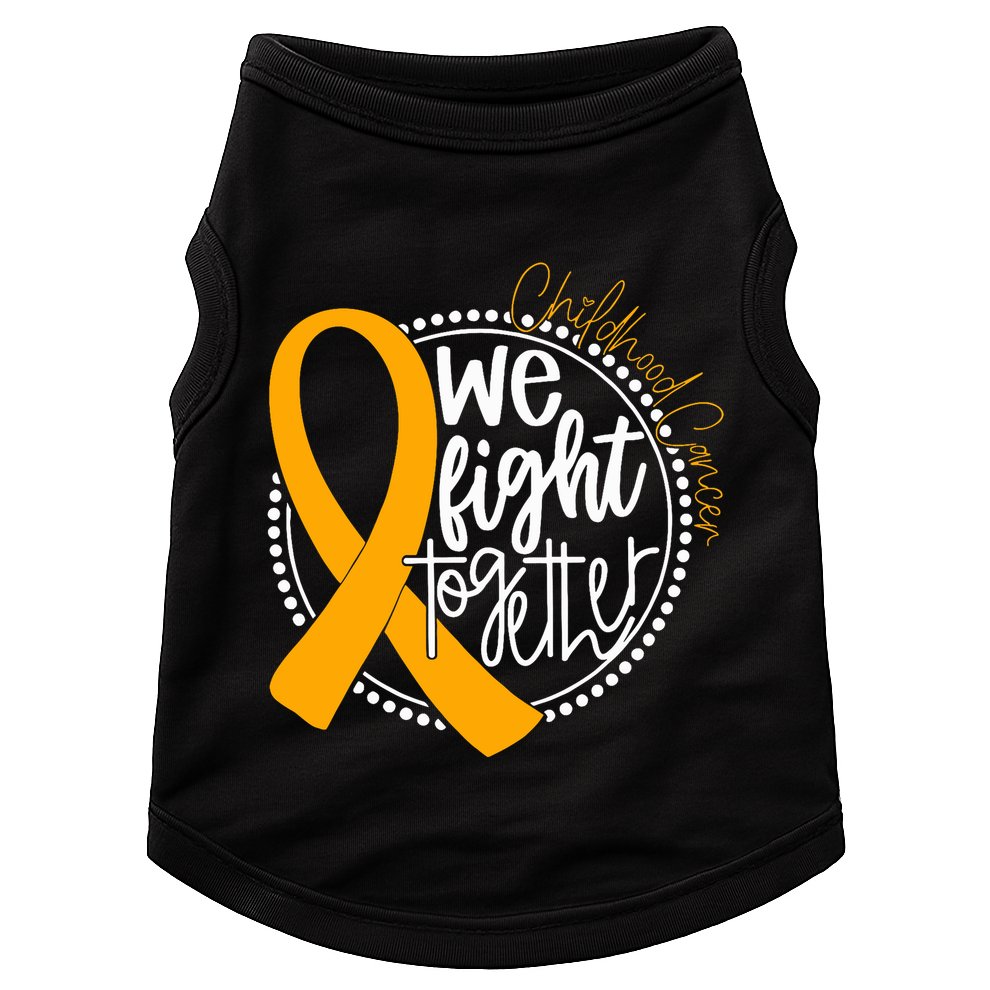 We Fight Together Childhood Cancer Awareness Gold Ribbon Doggie Tank