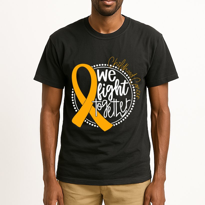 We Fight Together Childhood Cancer Awareness Gold Ribbon Tall T-Shirt