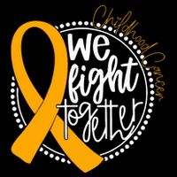 We Fight Together Childhood Cancer Awareness Gold Ribbon Drawstring Bag