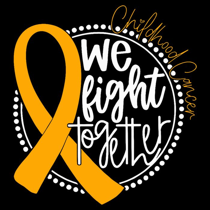 We Fight Together Childhood Cancer Awareness Gold Ribbon Drawstring Bag