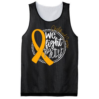 We Fight Together Childhood Cancer Awareness Gold Ribbon Mesh Reversible Basketball Jersey Tank