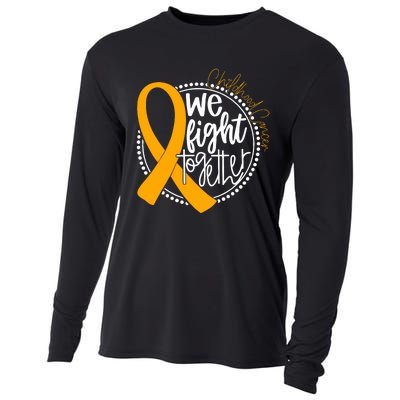 We Fight Together Childhood Cancer Awareness Gold Ribbon Cooling Performance Long Sleeve Crew