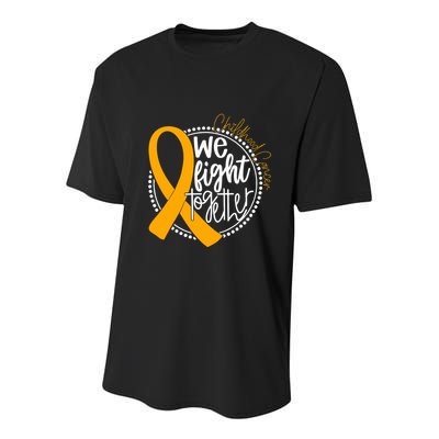 We Fight Together Childhood Cancer Awareness Gold Ribbon Youth Performance Sprint T-Shirt