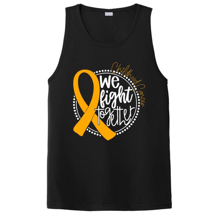 We Fight Together Childhood Cancer Awareness Gold Ribbon PosiCharge Competitor Tank