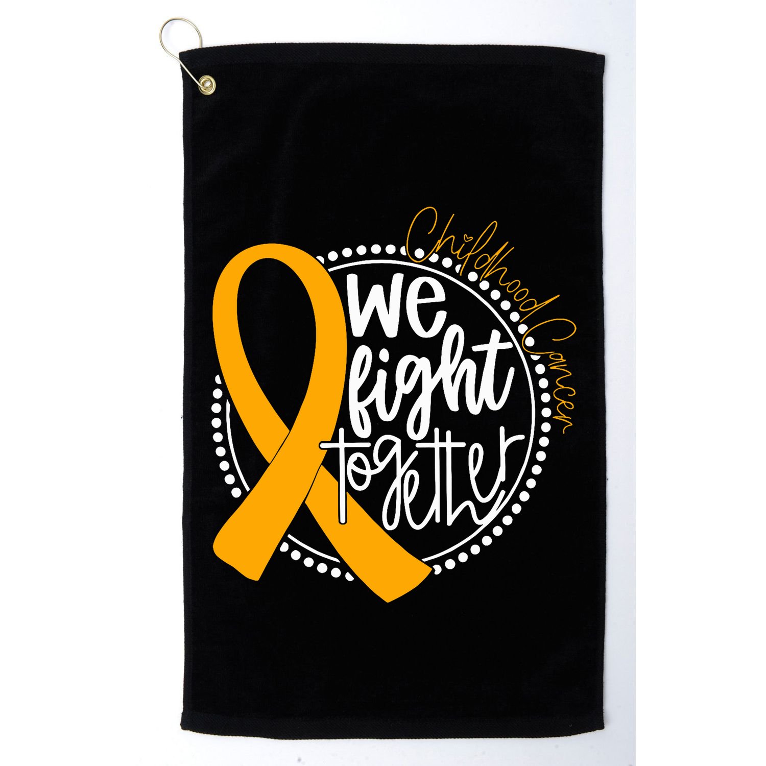 We Fight Together Childhood Cancer Awareness Gold Ribbon Golf Towel