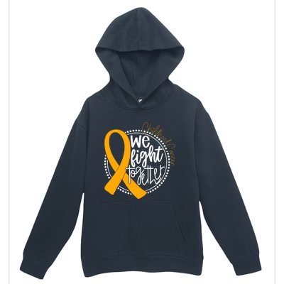 We Fight Together Childhood Cancer Awareness Gold Ribbon Urban Pullover Hoodie