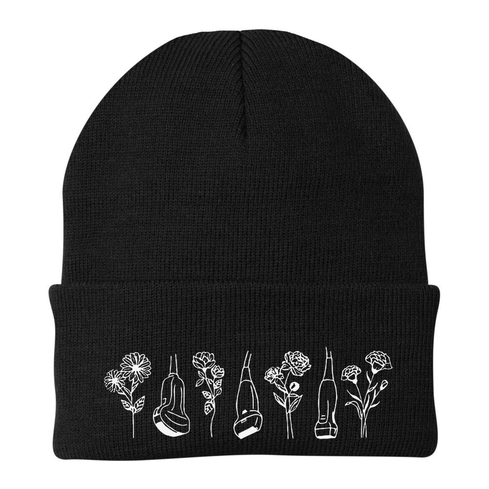 Women Floral Ultrasound Tech Sonographer Sono Tech Grad Beanie