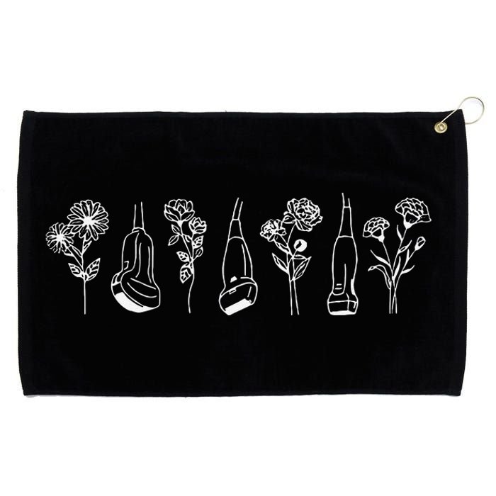 Women Floral Ultrasound Tech Sonographer Sono Tech Grad Grommeted Golf Towel