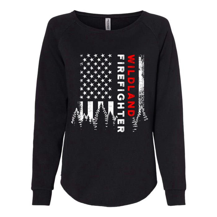 Wildland Firefighter Us Flag Fire Womens California Wash Sweatshirt